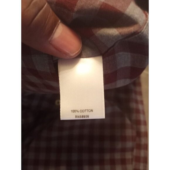 Rowm Mens Big & Tall Shirt Button Down Long Sleeve Red Gray Plaid Size 2XT NWT - Picture 11 of 13